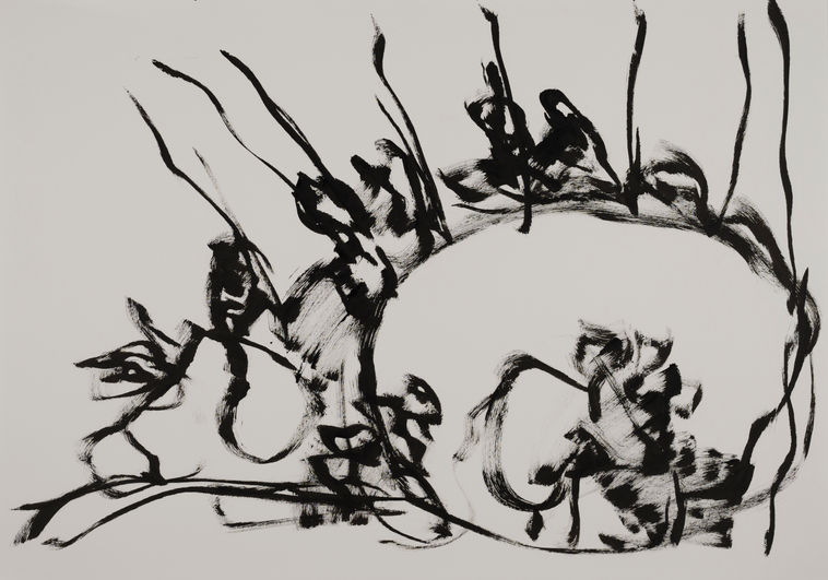 Ink on paper: Nomads I; selection of 22 paintings 70 X 100 cm