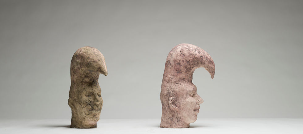 Sculpture, biscuit, 
Arlecchino's; 46 X 20 X 30 cm