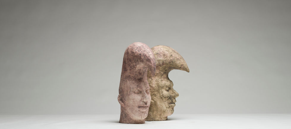 Sculpture, biscuit, 
Arlecchino's; 46 X 20 X 30 cm