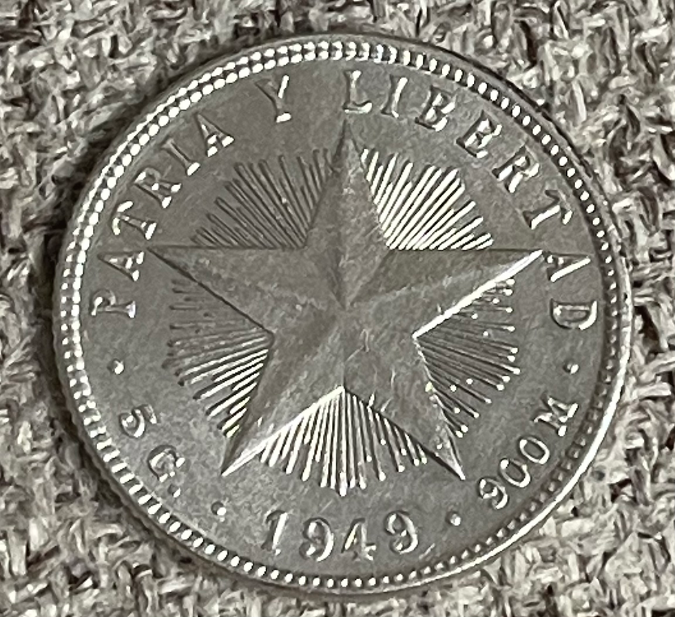 CUB 1949 SILVER 20 centavos estrellas