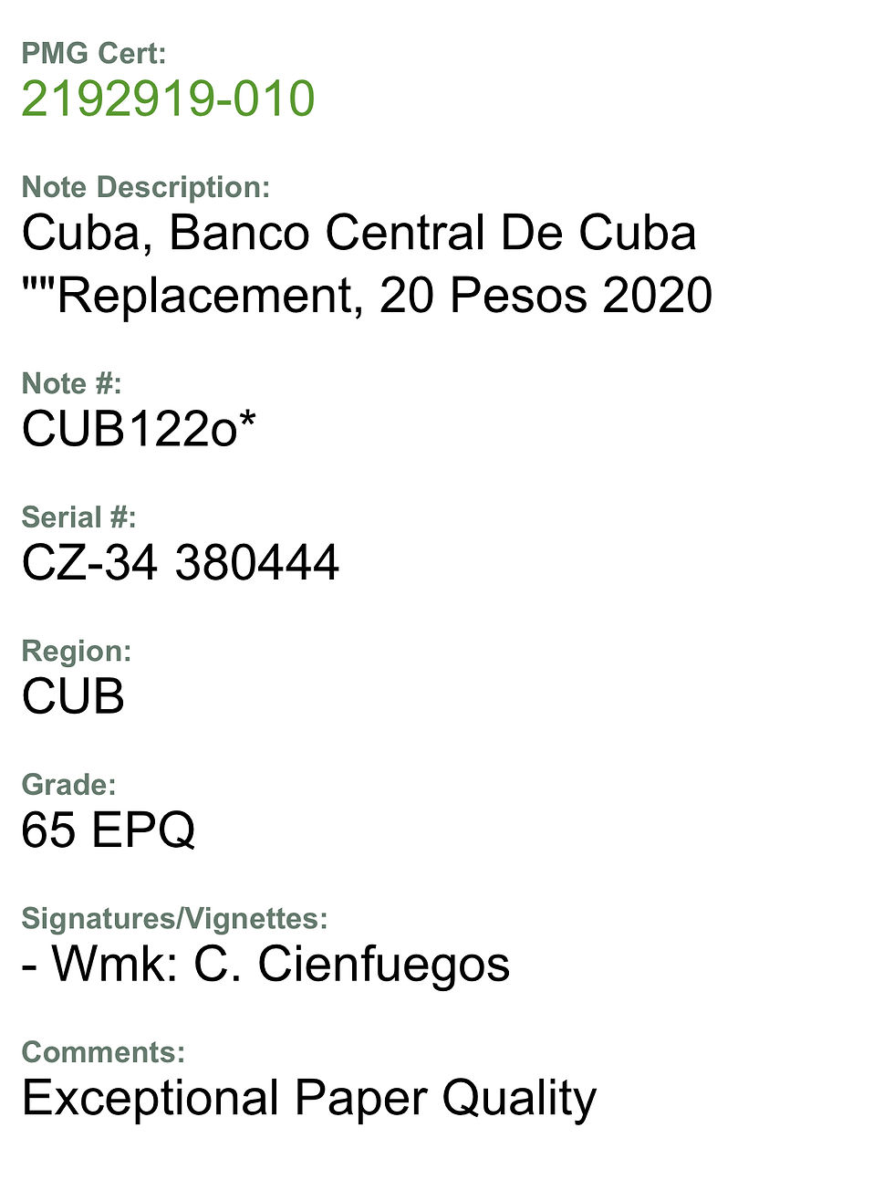 Thumbnail: 20 pesos 2003 PMG #65 EPQ  “remplacement”  