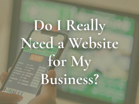Business website on a phone and desktop with text overlay.