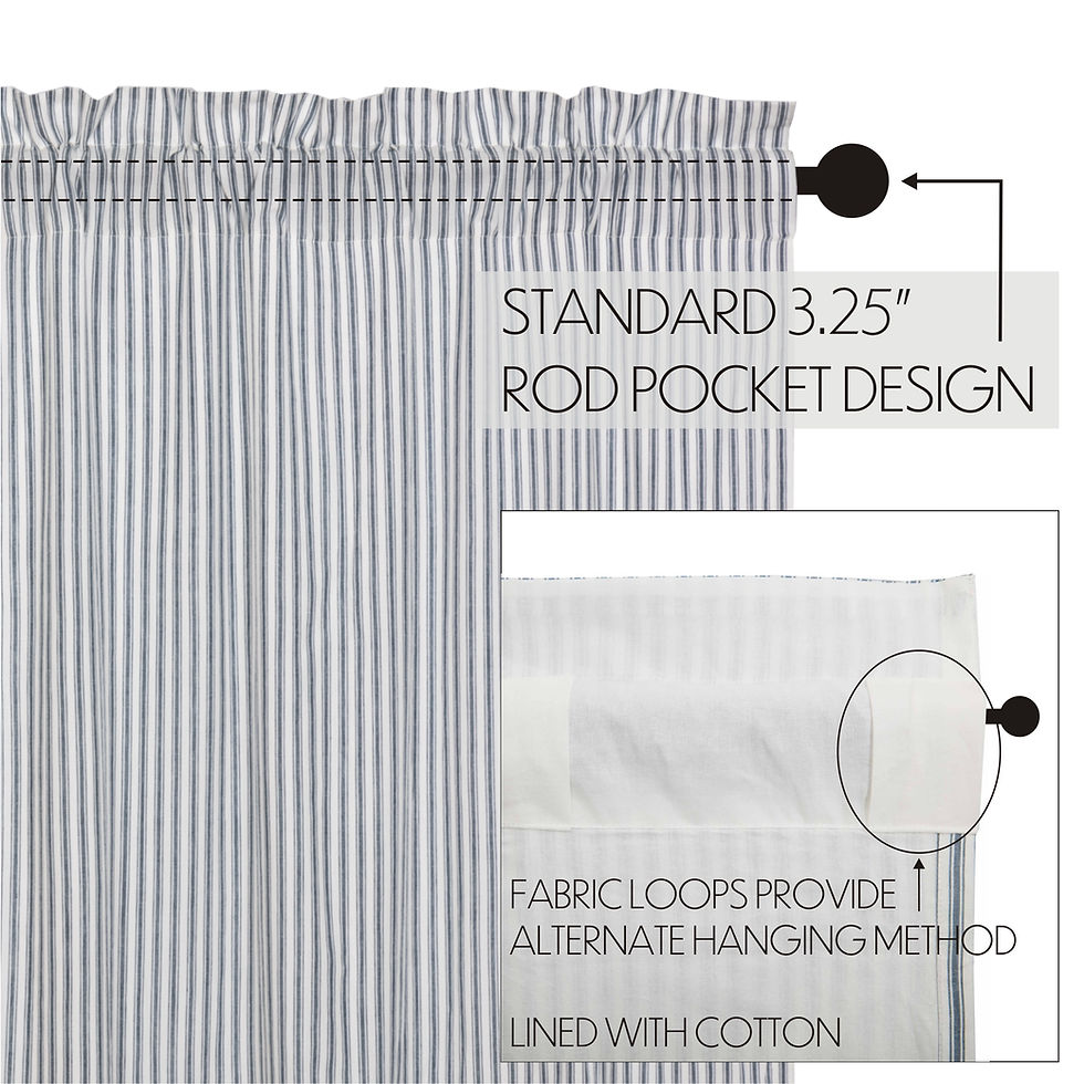Thumbnail: Sawyer Mill Blue Ticking Stripe Valance 16x72"