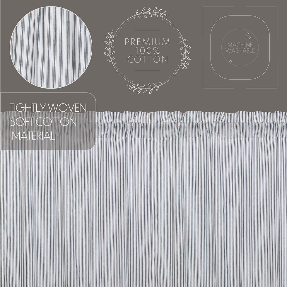 Thumbnail: Sawyer Mill Blue Ticking Stripe Valance 16x72"