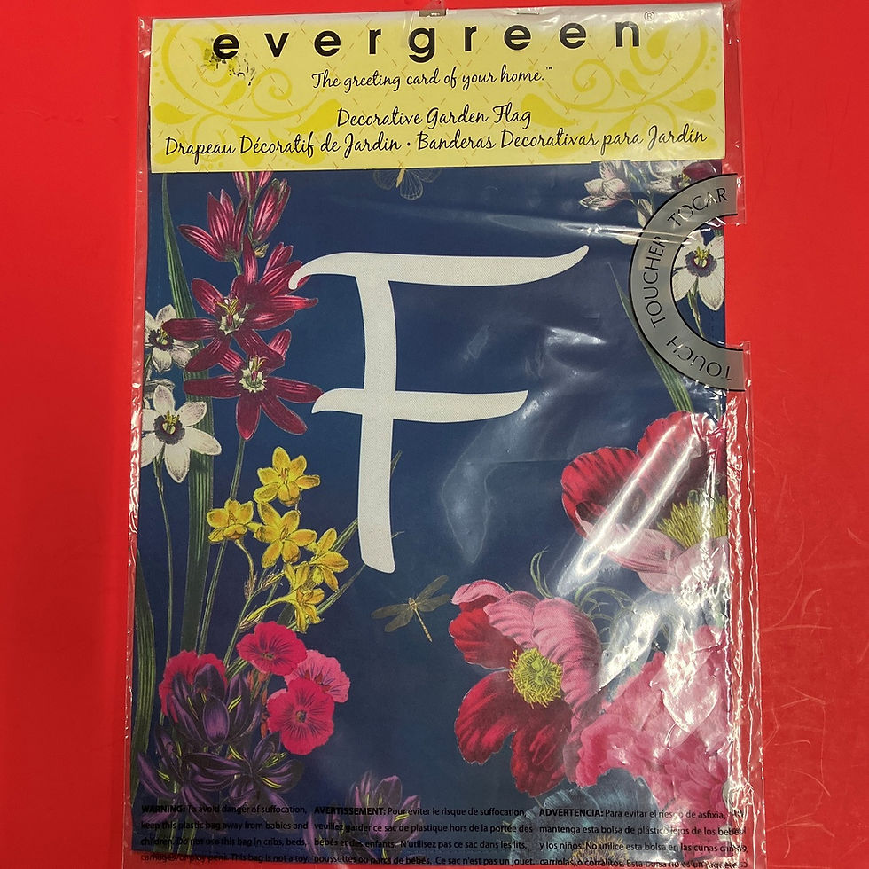 Thumbnail: Floral Monogram Garden Flags - A thru M