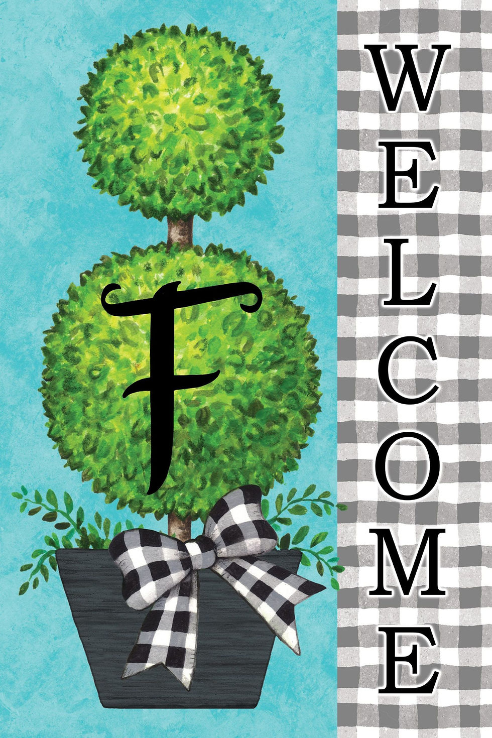 Thumbnail: Gingham Topiary Flag - A thru M