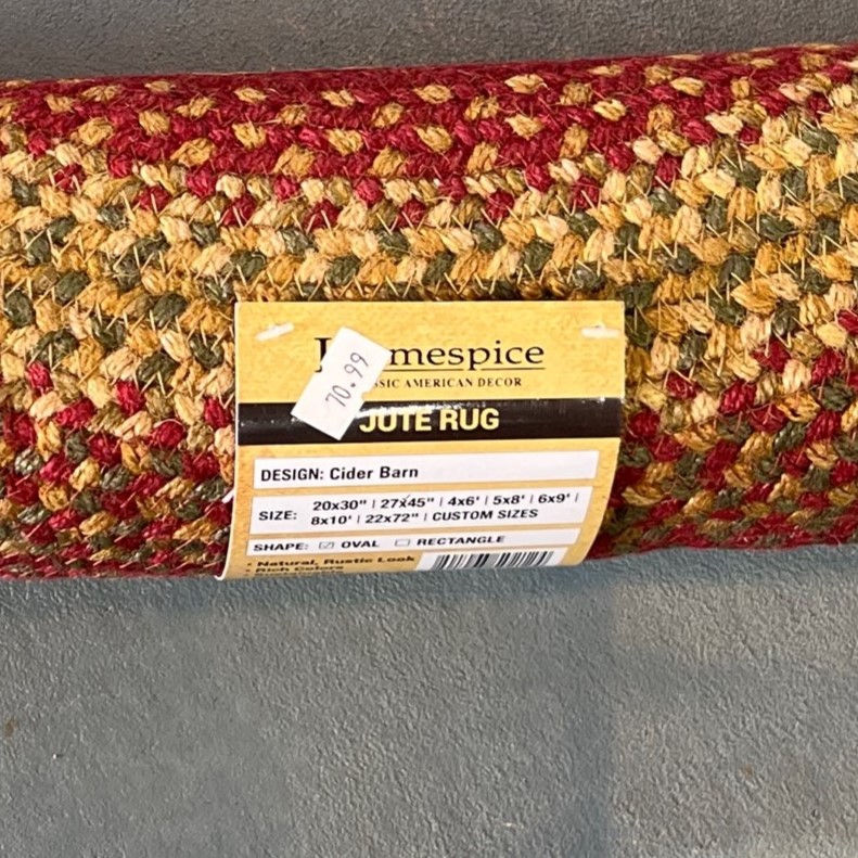 Thumbnail: Cider Barn Red Jute Oval Braided Rug 20x30
