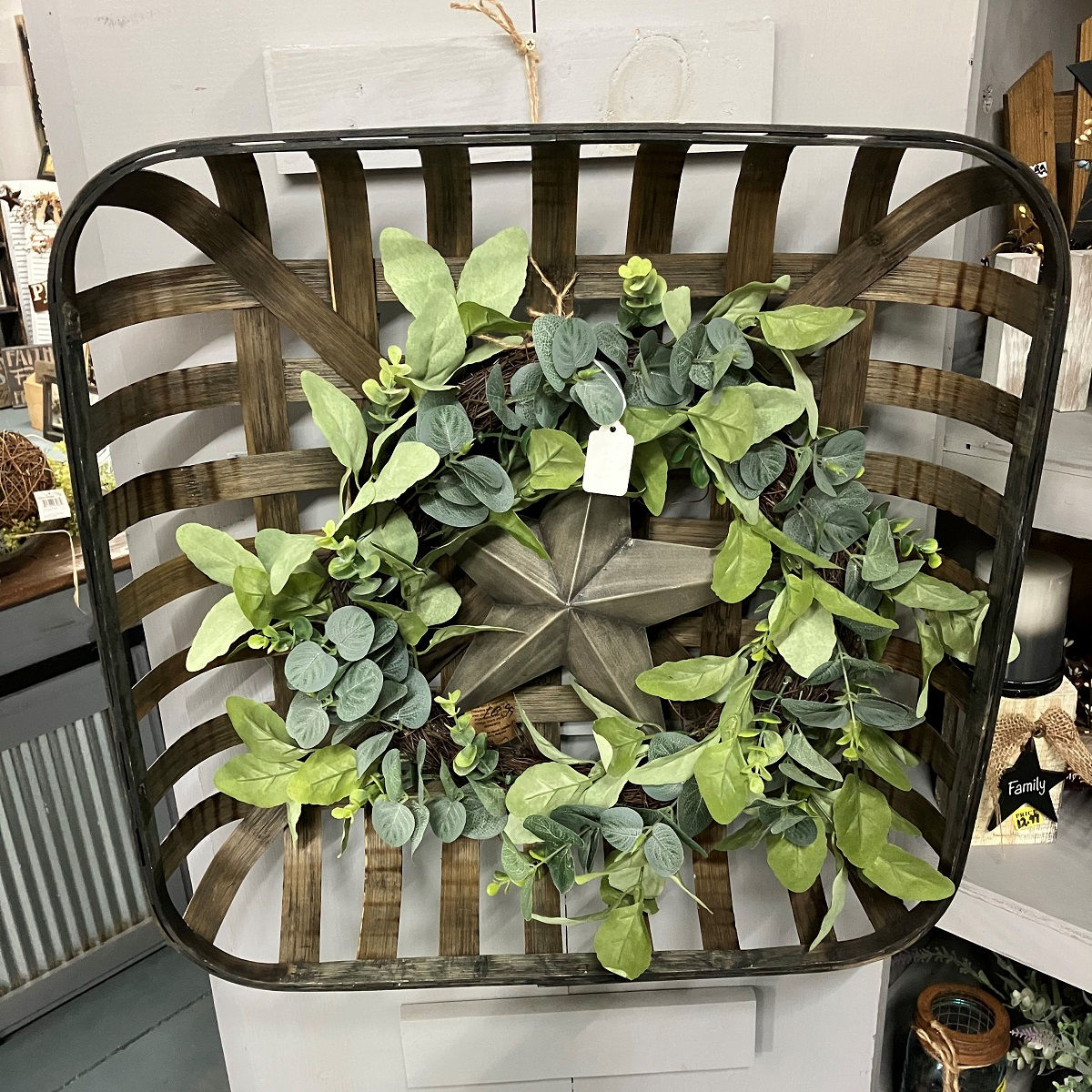 Tobacco Basket Floral Arrangement