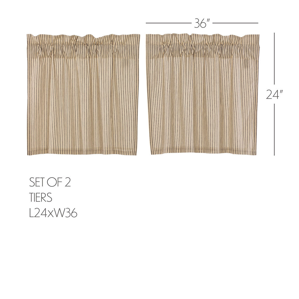 Thumbnail: Sawyer Mill Charcoal Ticking Stripe Tier Set of 2