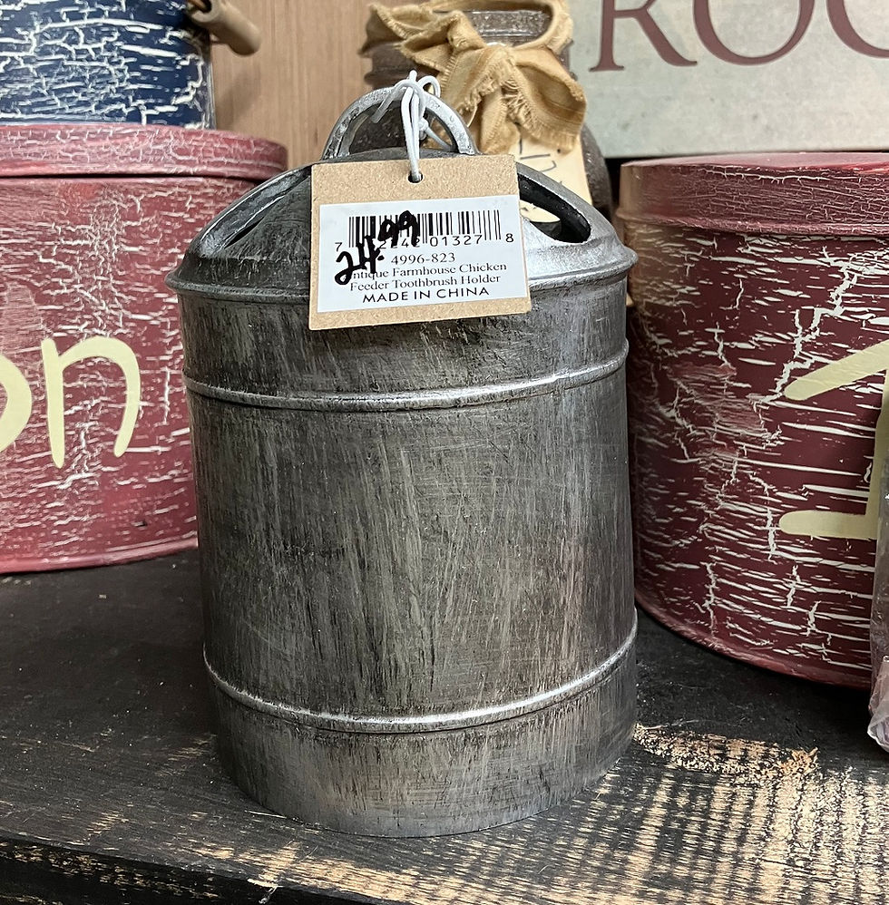 Thumbnail: Antique Farmhouse Chicken Feeder Toothbrush Holder