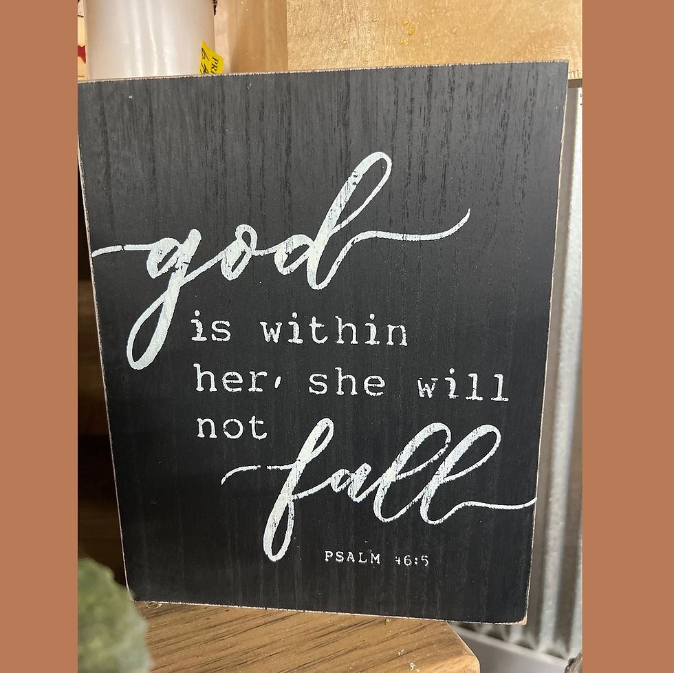 Thumbnail: "God is within her, she . . ." Sign