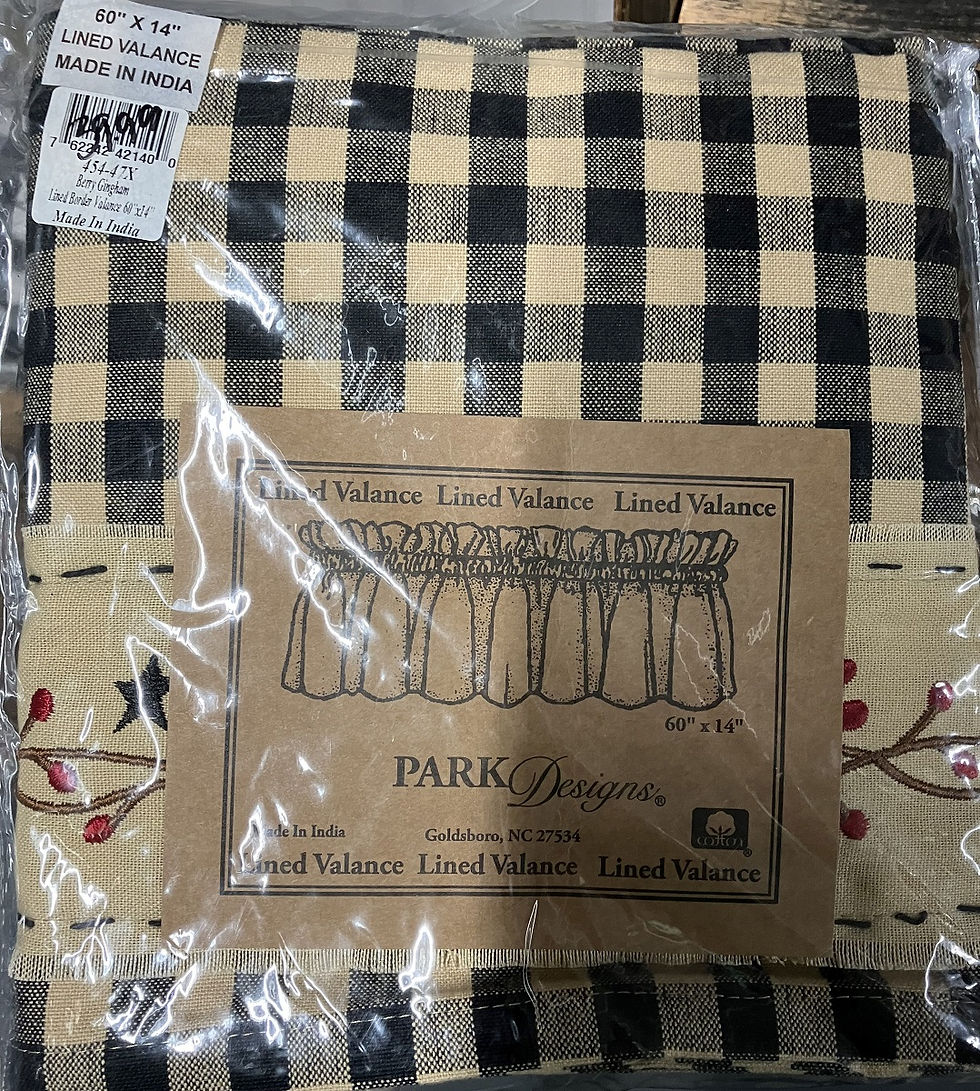 Thumbnail: Berry Gingham Lined Border Valance 60x14"