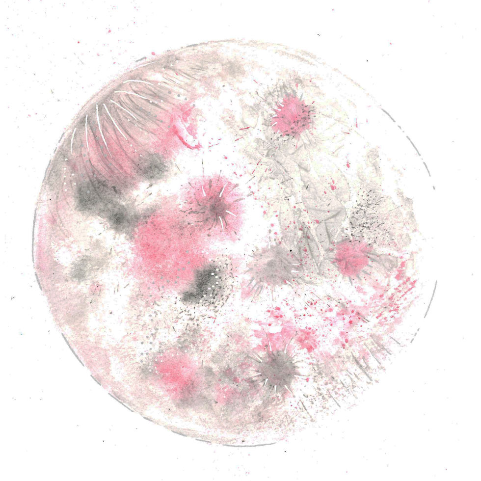 Watercolour moon