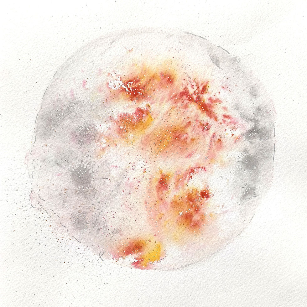 Watercolour painting of the sun