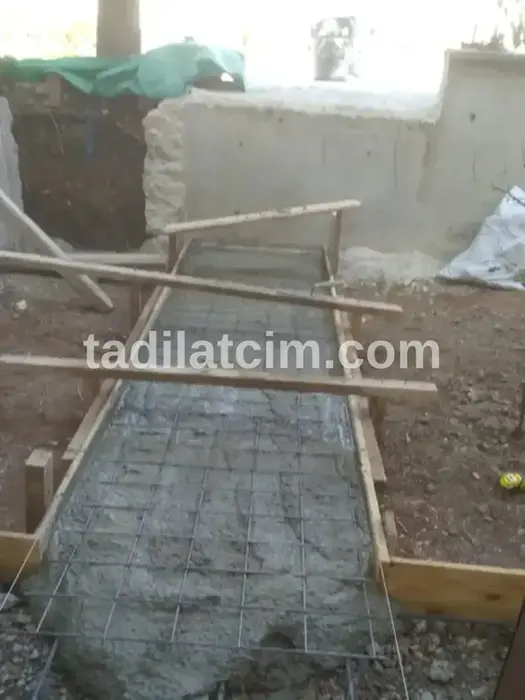Yenimahalle bahçe yaya yolu yapım aşaması