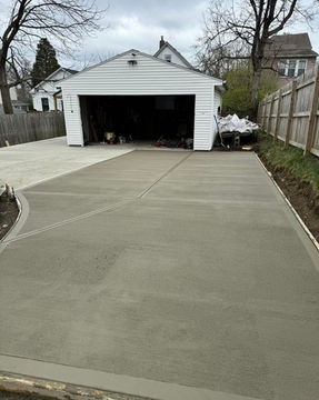 new concrete driveway - 2024 project (back view)