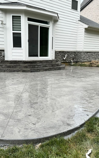 Stamped concrete patio