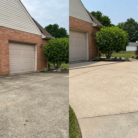 power washing driveways before and after