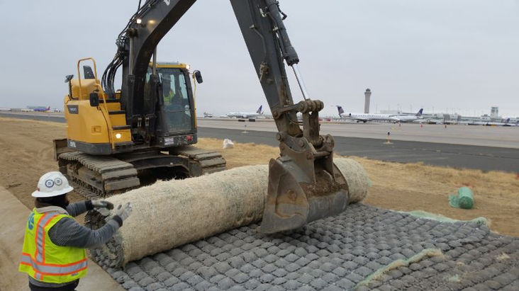 Erosion control blankets and turf reinforcement mats 