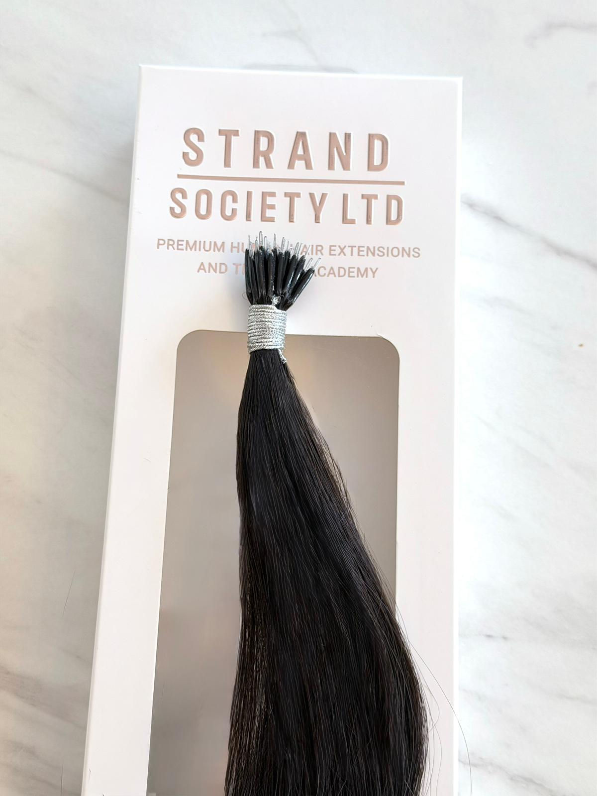 Onyx #1 Nano Tip human hair extensions