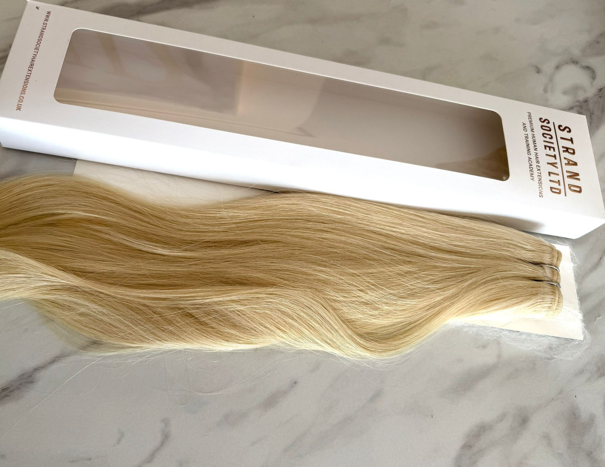 #60 golden Blonde Weft Human hair extensions