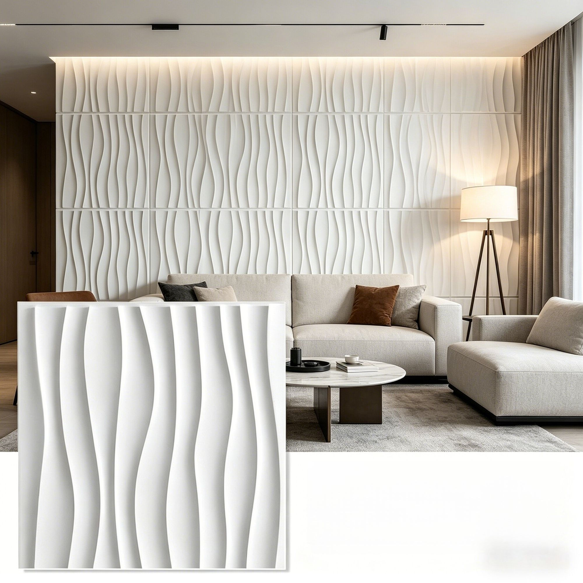 12pcs House Wall Renovation Stereo 3D Wall Panel Non-self-adhesive Art Tile 3d W