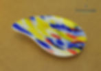 Assiette en verre No 1902 fonds bois par Jocelyne Grondin d'Arts & Vitrail