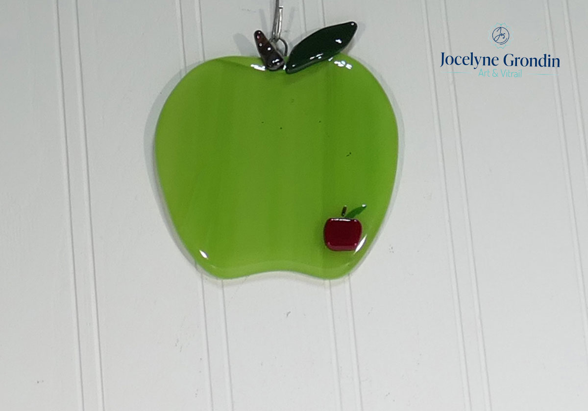 Mémo en verre pomme verte No 1526