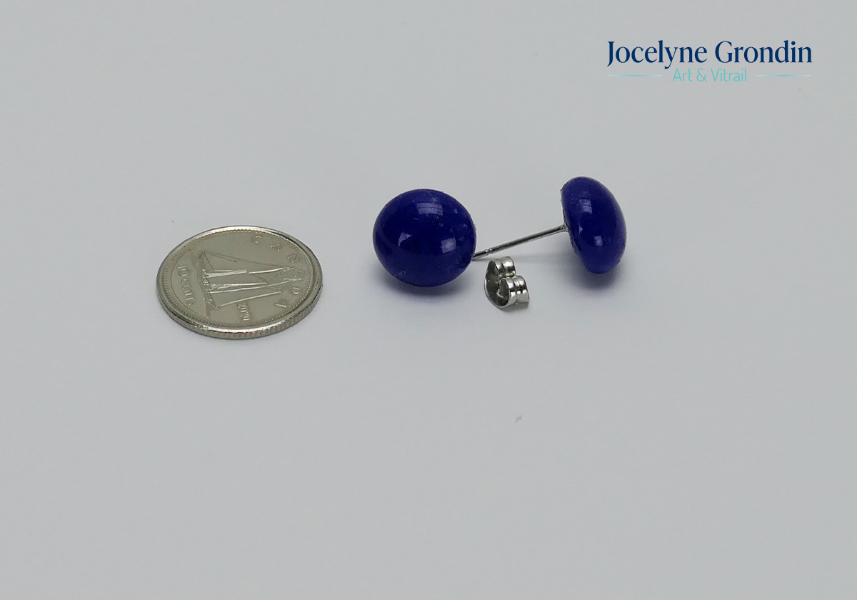 Boucles d oreilles bleu marine No 1972