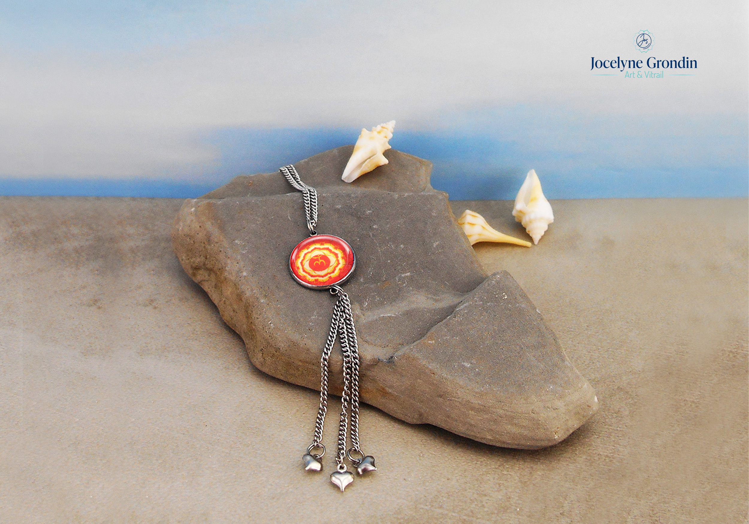 Pendentif chakra avec franges