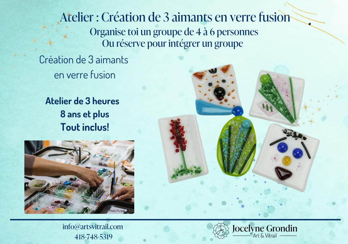Atelier créatif Aimants moustiquaires en verre fusion NO AT-5
