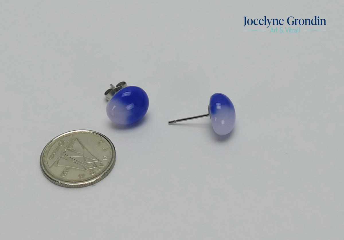 Boucles d oreilles bleu et rose no 1920