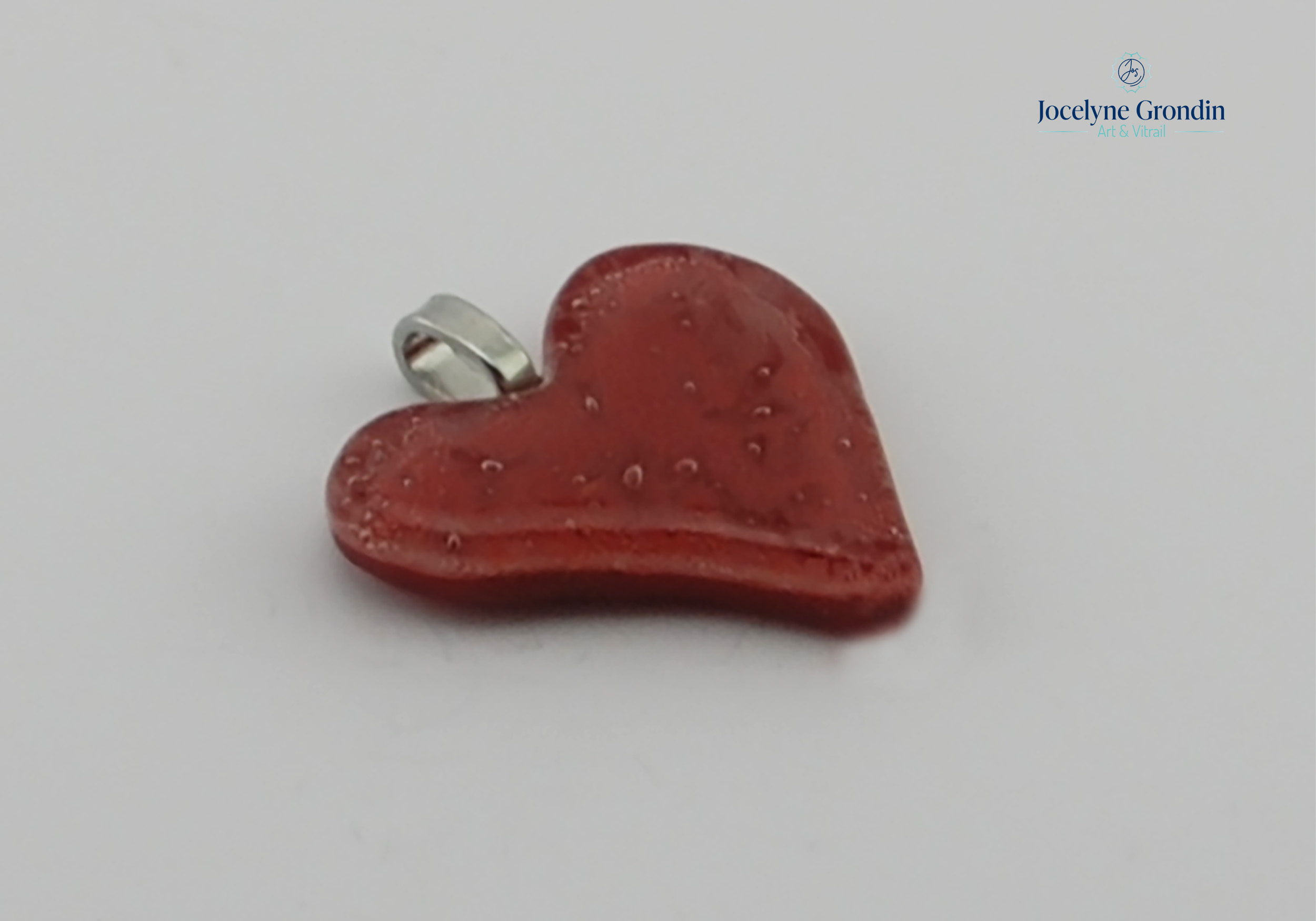 Pendentif coeur rouge No 1473