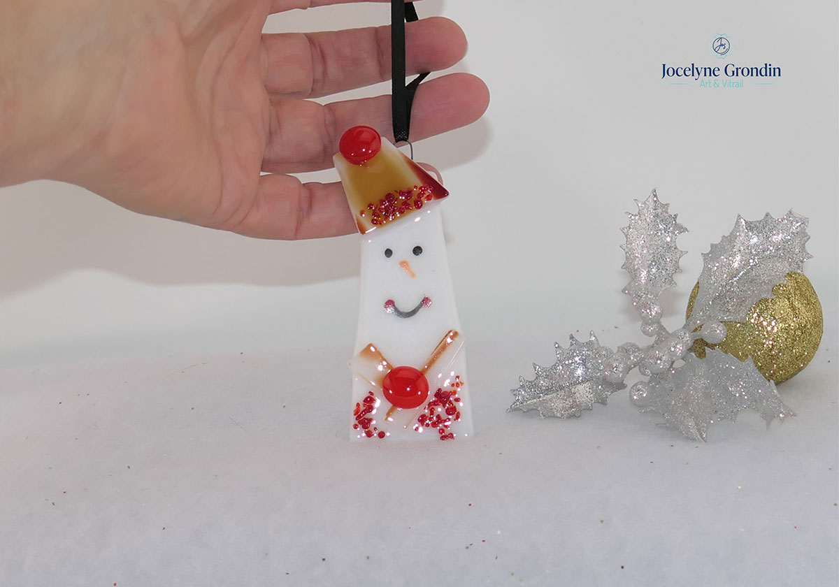 Bonhomme de neige ornement en verre