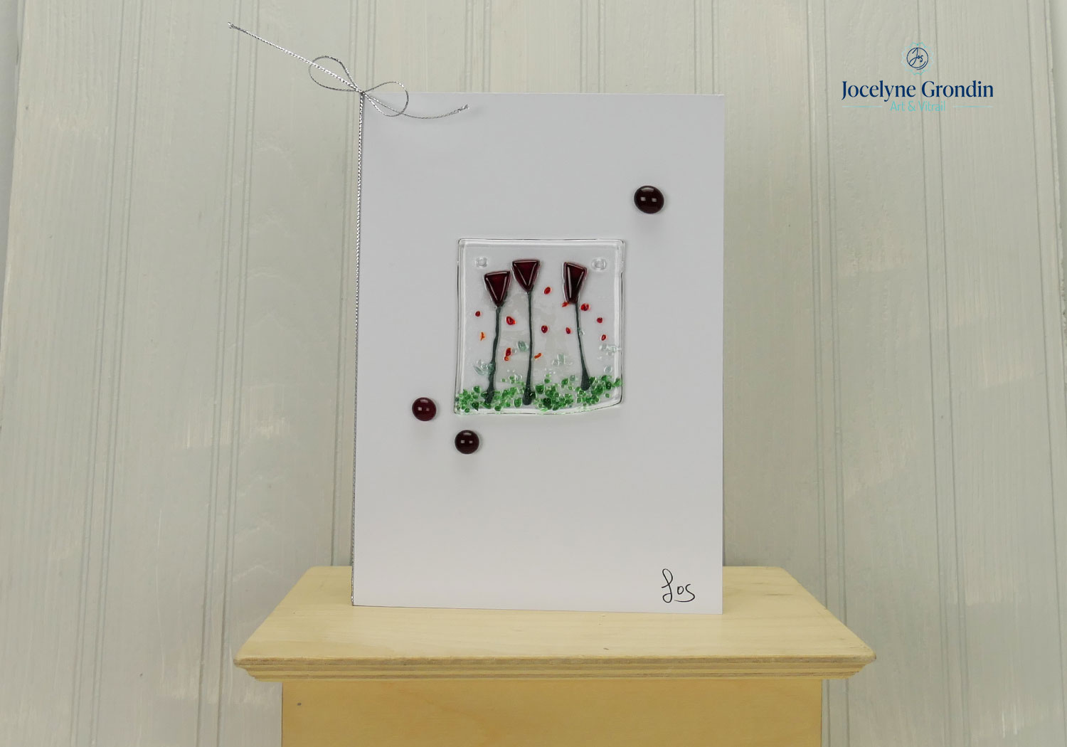 Attrape-soleil sur carte de vœux Tulipes rouges No 2090