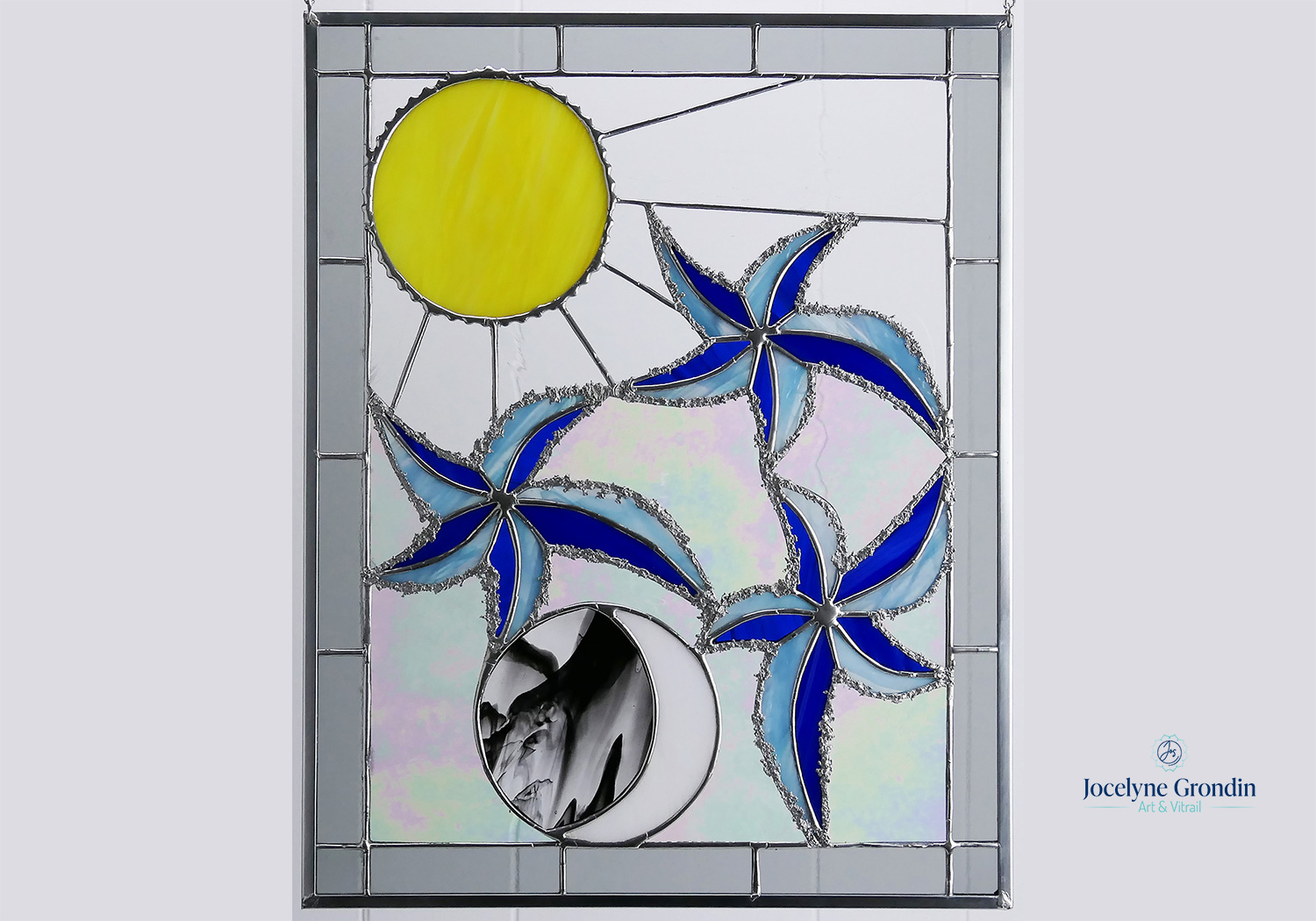 Panneau vitrail - Influences astrales - No 1795