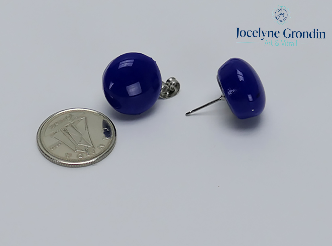 Boucles d oreilles bleu marine No 1974