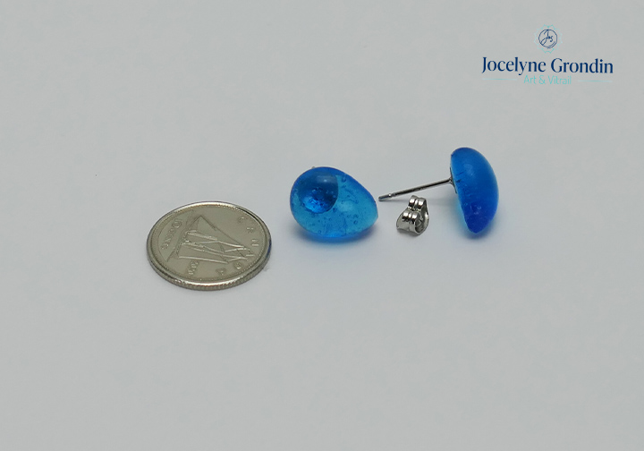 Boucles d oreilles bleu no 1924