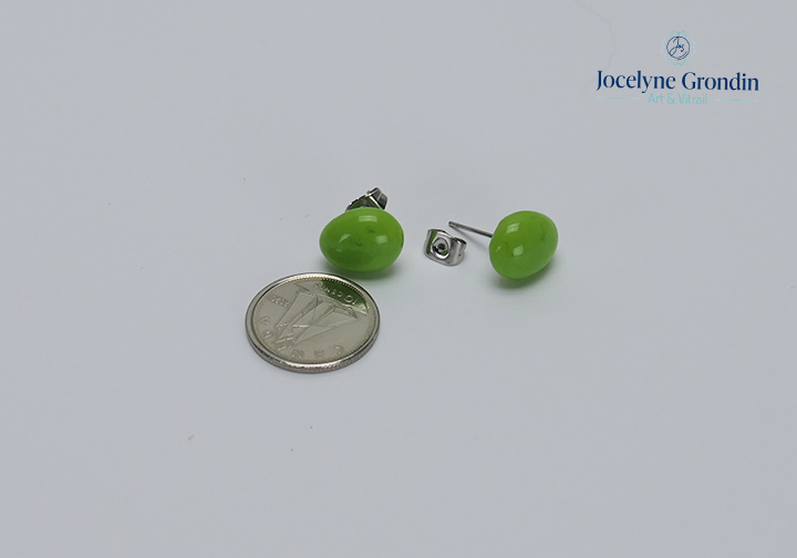 Boucles d oreilles verte no 1923