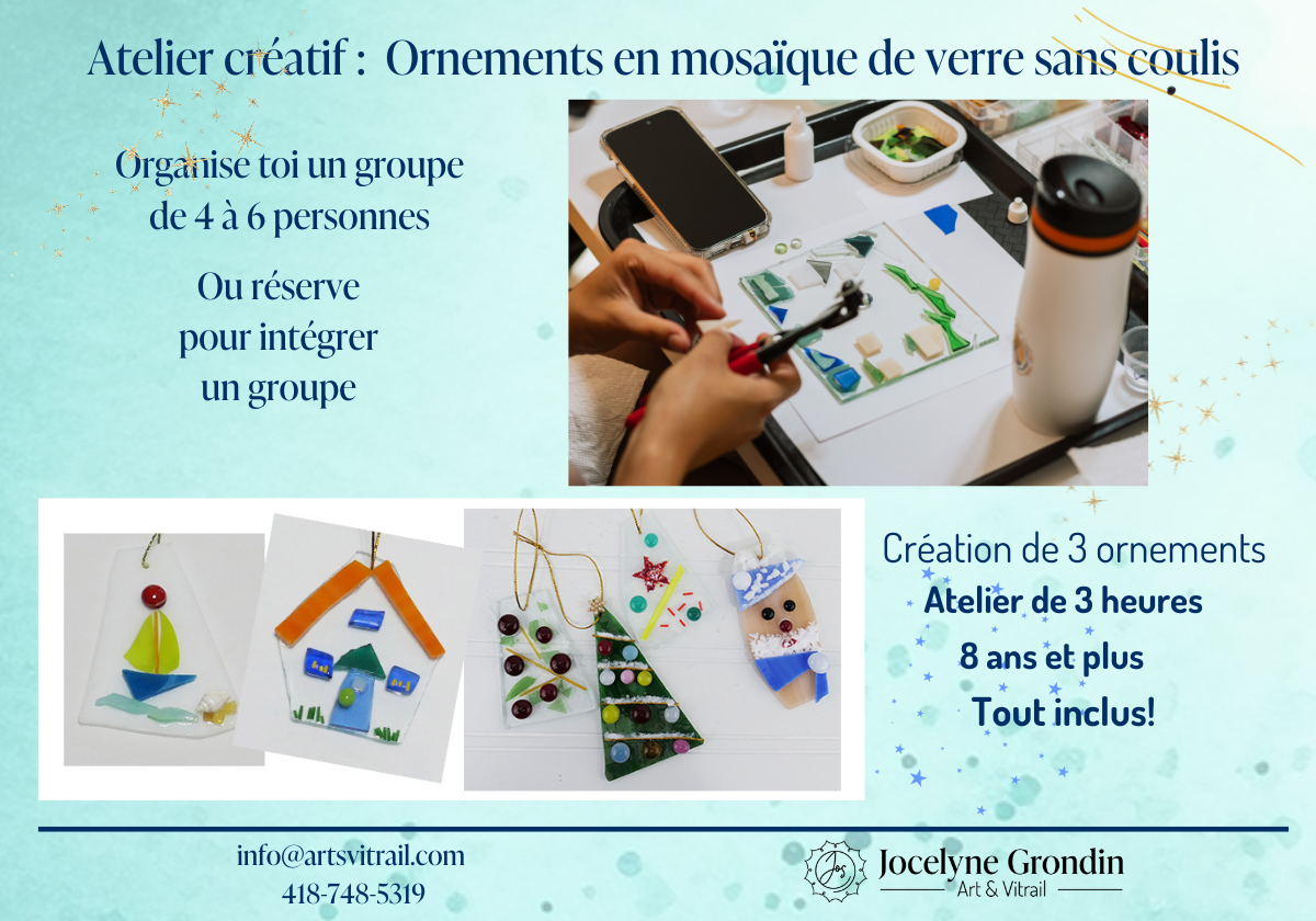 Atelier création d'ornements en mosaïque de verre No AT-8