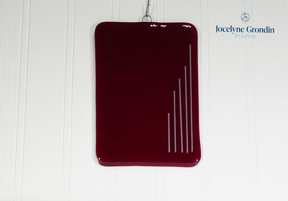 Mémo de verre rouge et blanc No 1348