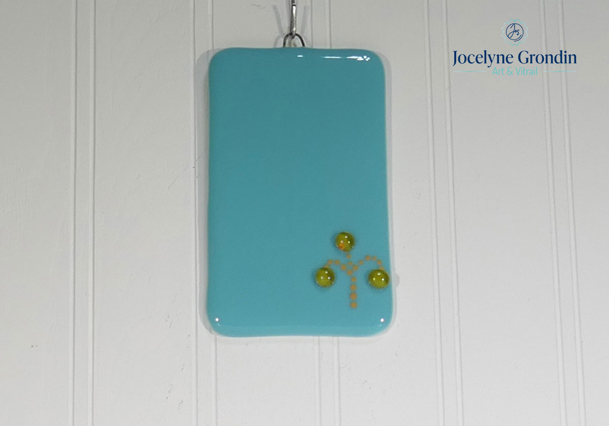 Mémo de verre turquoise No 1467