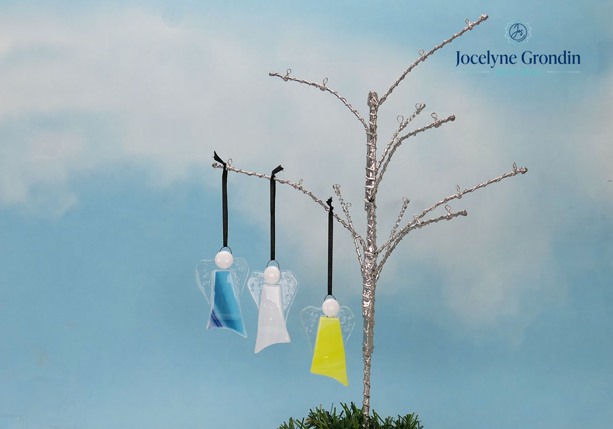 Ornements ange en verre fusion