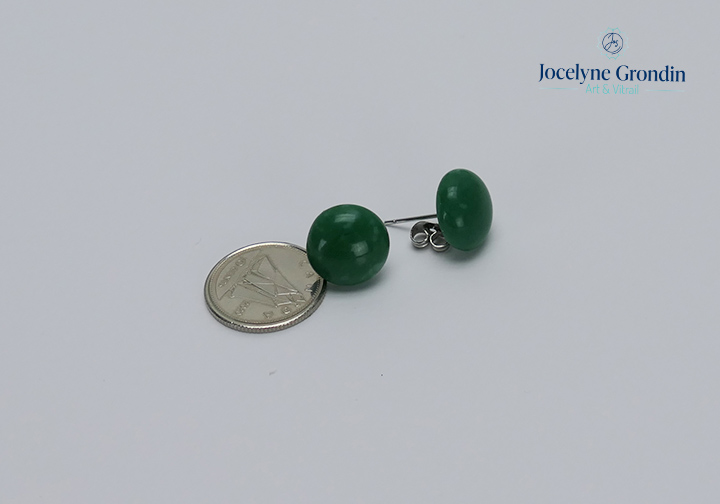 Boucles d oreilles verte No 1927