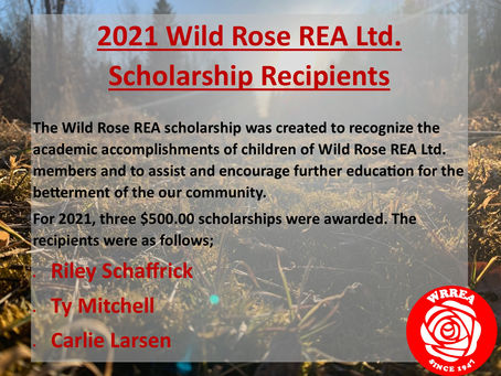 2021 Wild Rose REA Ltd. Scholarship Recipients