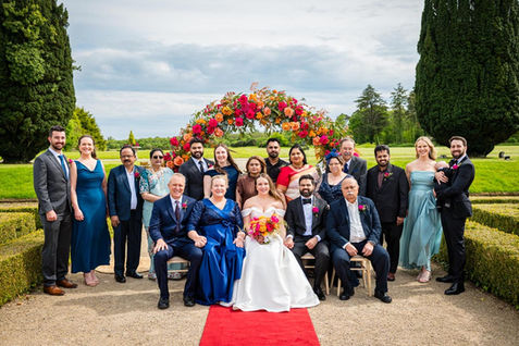 A large family wedding photograph at Castlemartyr Resort