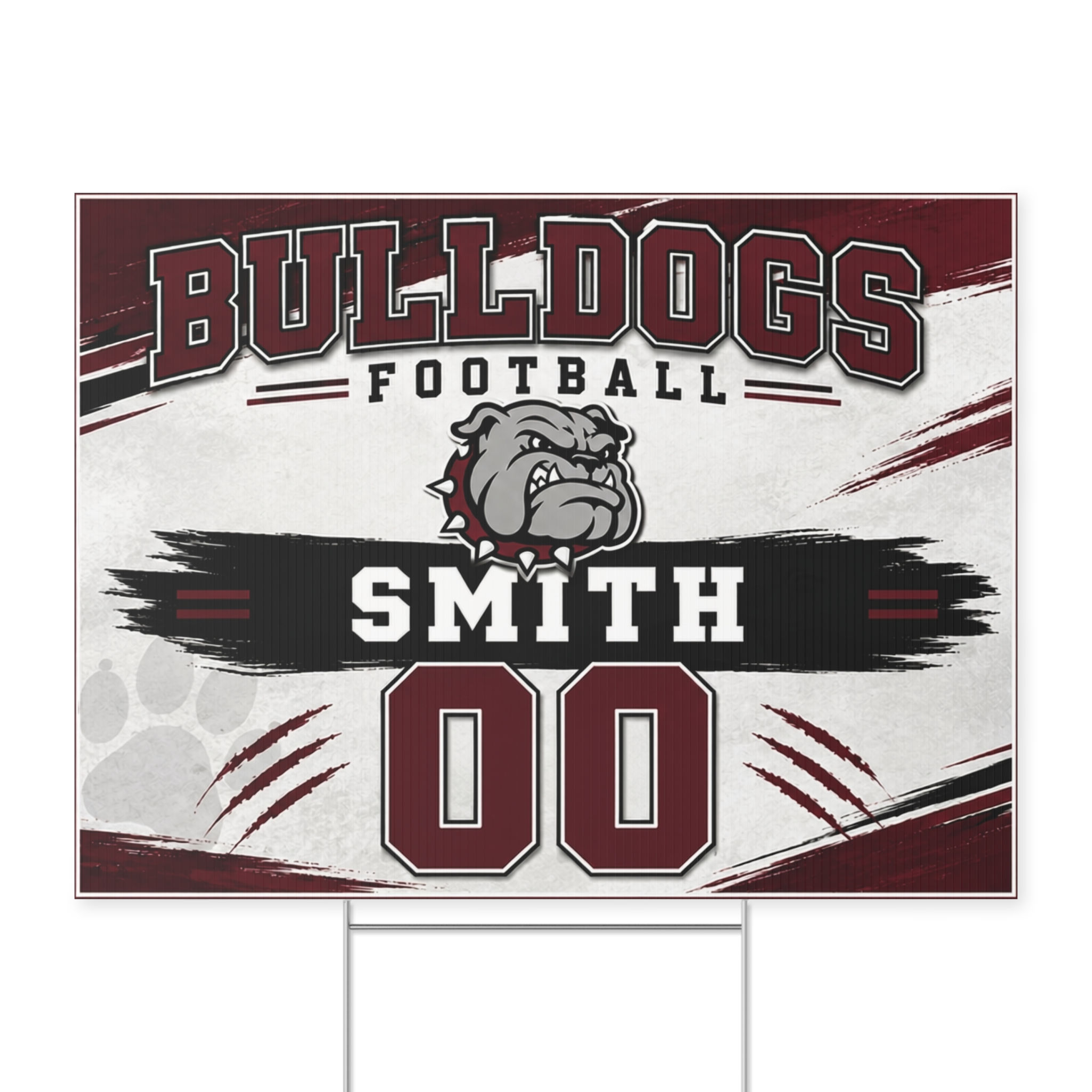 Custom Bulldogs Football Yard Sign