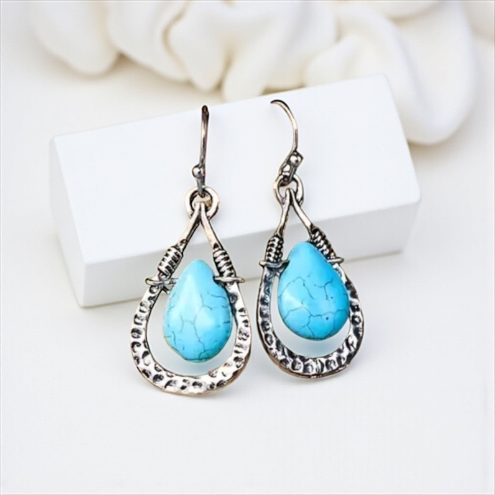 Oval Turquoise Earrings