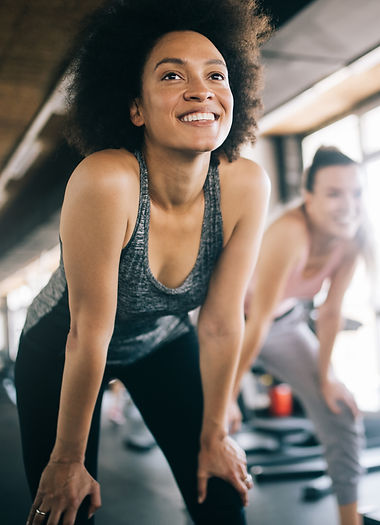 Two women training together