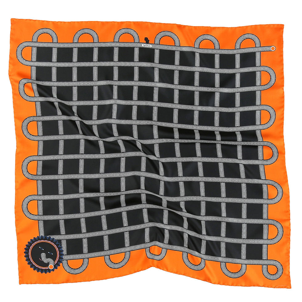 Grid silk bandana